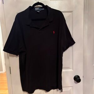 Ralph Lauren Black Polo with Red Logo